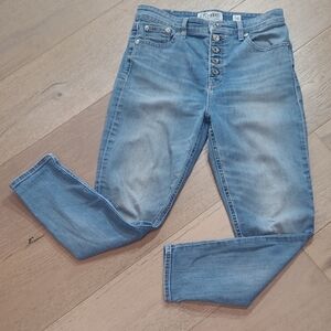 Lucky Brand Jeans Women's sz 8 Bridgette Crop Button Fly High Rise Denim Jeans